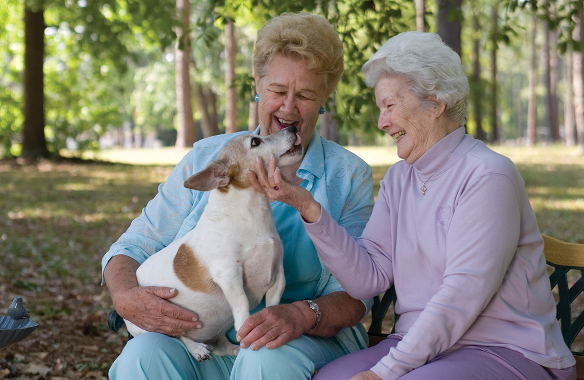 Residents with pet dog.